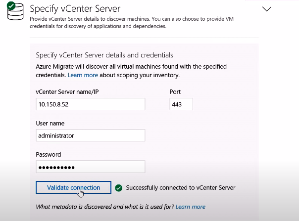 Conexión al vCenter Server