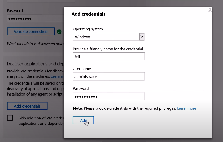 Credenciales de Windows para las VMs